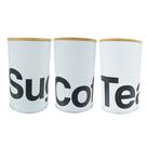 Kit 3 Latas Herméticas Tampa De Bambu Multiuso Sugar Kit 3 Latas Herméticas Tampa De Bambu Multiuso Sugar