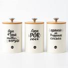 Kit 3 Latas Slogan Herméticas Frases Dolce Home Branco