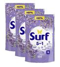 kit 3 Lava Roupa Sabão Líquido Surf Lavanda Refil 900ml