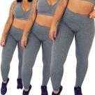 Kit 3 Legging Suplex Flanelada Feminina Fitness Academia Kit 3 Legging Suplex Flanelada Feminina Fitness Academia