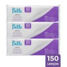 Kit 3 Lenço para Depilação Falso Tecido Fibra Natural Branco 50un Depil Bella