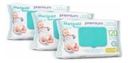 Kit 3 Lenços Umedecido Bebe Marigold Camomila 120und Atacado