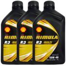 Kit 3 Litros Óleo de Motor Diesel Pesado Rimula R3 Multi CH4 15w40 Lubrificante Shell