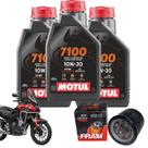Kit 3 Litros Óleo de Motor Motul 7100 4t 10w30 Sintético + Filtro - CB 500F 500X 500R, CB 650F 650R, CB1000R, CBR 1000RR