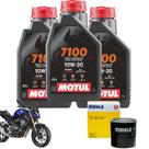 Kit 3 Litros Óleo de Motor Motul 7100 4t 10w30 Sintético + Filtro Mahle CB 500F 500X 500R, CB 650F, CB1000R, CBR 1000RR
