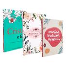 Kit 3 Livros Cristo e Eu - Discipulado + Minhas Anotações Bíblicas - Boho + Amando a Deus - Flores