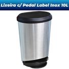 Kit 3 Lixeira Cesto 10L Tipo Inox c/ Tampa e Pedal Plástico Escritório Banheiro Cozinha