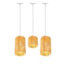 Kit 3 Luminaria Balcao Cozinha Rustica Retro Sisal Cupula Rustica