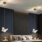 kit 3 Luminária Lustre Pendente Led Borboleta Gold Bivolt Moderno 5w