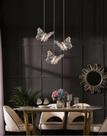 kit 3 Luminária Lustre Pendente Led Borboleta Gold Bivolt Moderno 5w