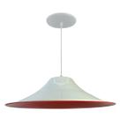 Kit 3 Luminária Pendente Chapéu Chinês Com Interior Vermelho Com Fiação Bivolt