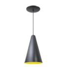 Kit 3 Luminária Pendente Cone Com Interior Amarelo Com Fiação 110/220v Kit 3 Luminária Pendente Cone Com Interior Amarelo Com Fiação 110/220v