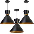 Kit 3 Luminária Pendente Pequim Com Interior Cobre Com Fiação 110/220v Kit 3 Luminária Pendente Pequim Com Interior Cobre Com Fiação 110/220v