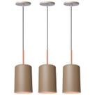 Kit 3 Luminária Pendente Veneza Fendi