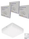 Kit 3 Luminária Plafon Led Borda Infinita 38W Sobrepor Quadra Bvolt Frio 6500k 22cmx22cm Ilumimax