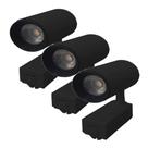 Kit 3 Luminária Preto Trilho Spot Led 10W 3500K Branco Quente