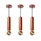 Kit 3 Luminárias Pendente Cilindro Tubo de Madeira Maciça 1 Metro E27 Lustre Moderno Minimalista Kit 3 Luminárias Pendente Cilindro Tubo de Madeira Maciça 1 Metro E27 Lustre Moderno Minimalista