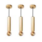 Kit 3 Luminárias Pendentes Cilindro Tubo de Madeira Maciça 1 Metro E27 Lustre Cor Natural Moderno Ideal para Bancadas Mesas Áreas de Festa Gourmet
