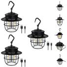 Kit 3 Luminárias Retrô Pendente LED Portáteis Recarregáveis P/ Pesca Chalé Viagem e Varanda