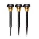 Kit 3 Luminárias Solar Jardim Led Amarela Balizador Automática Prova De Água Sem Fio