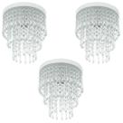 Kit 3 Lustre De Cristal Acrilico Manucrillic Branco Kit 3 Lustre De Cristal Acrilico Manucrillic Branco