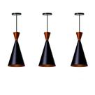 Kit 3 Lustre Pendente Cone Canadá Sala Cozinha Churrasqueira
