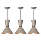 Kit 3 Lustre Pendente Cone Rio em Alumínio Fendi