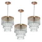 Kit 3 Lustre Pendente De Cristal Acrílico Manucrilic Cobre Kit 3 Lustre Pendente De Cristal Acrílico Manucrilic Cobre