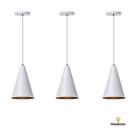 Kit 3 Lustre Pendente Interno Balcão Cone P