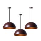 Kit 3 Lustre Pendente Interno Balcão Jantar Meia Lua 40 Cm Kit 3 Lustre Pendente Interno Balcão Jantar Meia Lua 40 Cm