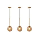 Kit 3 Lustre pendente jabuticaba globo cor cobre/ambar INL88 Kit 3 Lustre pendente jabuticaba globo cor cobre/ambar INL88