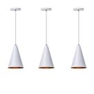 Kit 3 Lustre Pendentes Interno Cone P Alumínio Decorações
