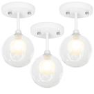 Kit 3 Lustre Plafon Harmony Branco 23x14 cm