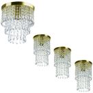 Kit 3 Lustre Plafon Spark + Lustre Plafon Manucrilic dourado