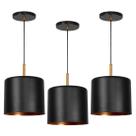 Kit 3 Lustres Pendente Bilboquê Medio Preto com Cobre