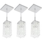 Kit 3 Lustres Pendente De Cristal Acrilico Clearcrillic Kit 3 Lustres Pendente De Cristal Acrilico Clearcrillic