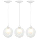 kit 3 Lustres Pendentes Harmony Bolinha Branco