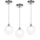 kit 3 Lustres Pendentes Harmony Bolinha Escovado