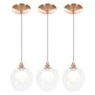 kit 3 Lustres Pendentes Harmony Bolinha New Cobre