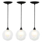 kit 3 Lustres Pendentes Harmony Bolinha Preto