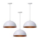 Kit 3 Lustres Pendentes Interno Balcão Jantar Meia Lua 30 Cm Decoração Kit 3 Lustres Pendentes Interno Balcão Jantar Meia Lua 30 Cm Decoração