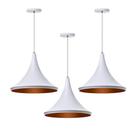 Kit 3 Lustres Sala Estar Pendente Interno Chapeu Chines 27cm