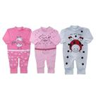 Kit 3 Macacão Bebê Suedine Taylor Estampado Menino e Menina Kit 3 Macacão Bebê Suedine Taylor Estampado Menino e Menina