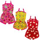 kit 3 macacão infantil estampado meninas estampas sortidas kit 3 macacão infantil estampado meninas estampas sortidas