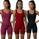 KIT 3 Macaquinho Fitness Liso Bella Fiore Sem Bojo Suplex Roupa Academia Treino Feminina Musculação Tamanho:PCor:Roxo+V