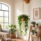 Kit 3 Macrame Hanger Suporte Vaso 90cm Decoração Branco