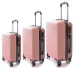 Kit 3 Malas De Viagem Bordo, Média e Grande Em Abs C/ Rodinhas 360º