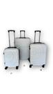 Kit 3 Malas de Viagem de Bordo ABS Tamanhos P M e G Rodas Duplas 360 Branca Speed Team