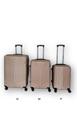Kit 3 Malas de Viagem de Bordo ABS Tamanhos P M e G Rodas Duplas 360 Champagne Speed Team