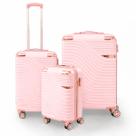 Kit 3 Malas de Viagem Estocasa Grande Média Pequena Bordo Rígido Resistente 360 Cadeado
